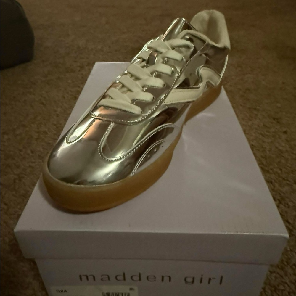 Madden Girl Metallic Silver Sneakers